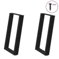 Pieds de table à manger forme de U 2 pcs noir 50x(72-73) cm