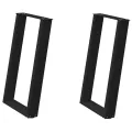 Pieds de table à manger forme de U 2 pcs noir 50x(72-73) cm