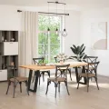 Pieds de table à manger forme de U 2 pcs noir 50x(72-73) cm