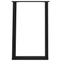 Pieds de table à manger forme de U 2 pcs noir 50x(72-73) cm