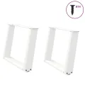 Pieds de table basse forme de U 2 pcs blanc 70x(42-43) cm acier
