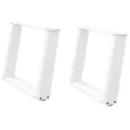 Pieds de table basse forme de U 2 pcs blanc 70x(42-43) cm acier