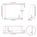 Pieds de table basse forme de U 2 pcs blanc 70x(42-43) cm acier