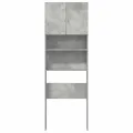 Meuble de machine à laver gris béton bois d'ingénierie