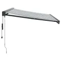 Auvent rétractable anthracite/blanc 3x2,5 m tissu et aluminium