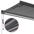 Auvent rétractable anthracite/blanc 3x2,5 m tissu et aluminium