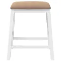 Chaises de bar avec coussins 2 pcs blanc bois massif d'hévéa