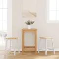 VidaXL Chaises de bar 2 pcs blanc bois massif d'hévéa