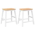 VidaXL Chaises de bar 2 pcs blanc bois massif d'hévéa