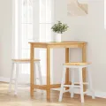 VidaXL Chaises de bar 2 pcs blanc bois massif d'hévéa