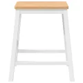 VidaXL Chaises de bar 2 pcs blanc bois massif d'hévéa