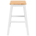 VidaXL Chaises de bar 2 pcs blanc bois massif d'hévéa