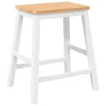 VidaXL Chaises de bar 2 pcs blanc bois massif d'hévéa