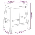 chaises de bar avec coussins 2 pcs marron bois massif d'hévéa