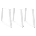 Pieds de table à manger forme de V 3 pcs blanc 90x(72-73,3) cm