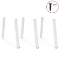 Pieds de table à manger forme de V 3 pcs blanc 90x(72-73,3) cm