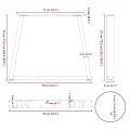 Pieds de table à manger forme de V 3 pcs blanc 90x(72-73,3) cm