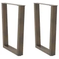 Pieds de table à manger forme V 2 pcs acier naturel acier