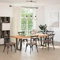 Pieds de table à manger forme V 2 pcs acier naturel acier