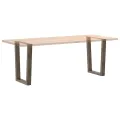 Pieds de table à manger forme V 2 pcs acier naturel acier