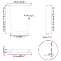 Pieds de table à manger forme V 2 pcs acier naturel acier