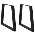 Pieds de table à manger forme de V 2 pcs noir 80x(72-73,3) cm