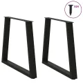 Pieds de table à manger forme de V 2 pcs noir 80x(72-73,3) cm