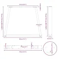Pieds de table à manger forme de V 2 pcs noir 80x(72-73,3) cm
