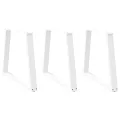Pieds de table à manger forme de V 3 pcs blanc 70x(72-73,3) cm