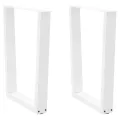 Pieds de table à manger forme V 2pcs blanc 60x(72-73,3)cm acier