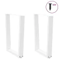 Pieds de table à manger forme V 2pcs blanc 60x(72-73,3)cm acier