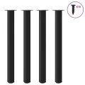 Pieds de table basse noir 4 pcs 110-112 cm acier