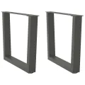 Pieds de table à manger en forme de V 2 pcs anthracite acier