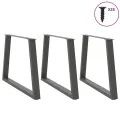 Pieds de table à manger forme de V 3 pcs 100x(72-73,3) cm acier
