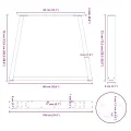 Pieds de table à manger forme de V 3 pcs 100x(72-73,3) cm acier