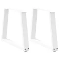 Pieds de table à manger forme V 2pcs blanc 60x(42-43,3)cm acier