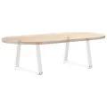 Pieds de table à manger forme V 2pcs blanc 60x(42-43,3)cm acier