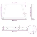 Pieds de table à manger forme V 2pcs blanc 60x(42-43,3)cm acier