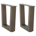 Pieds de table à manger forme V 2 pcs acier naturel acier