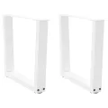 Pieds de table à manger forme V 2pcs blanc 50x(42-43,3)cm acier