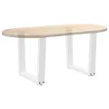 Pieds de table à manger forme V 2pcs blanc 50x(42-43,3)cm acier