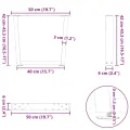 Pieds de table à manger forme V 2pcs blanc 50x(42-43,3)cm acier