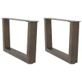 Pieds de table à manger forme V 2 pcs acier naturel acier