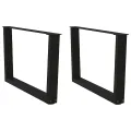 Pieds de table à manger forme V 2 pcs noir 70x(42-43,3)cm acier
