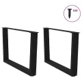 Pieds de table à manger forme V 2 pcs noir 70x(42-43,3)cm acier