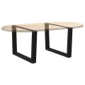Pieds de table à manger forme V 2 pcs noir 70x(42-43,3)cm acier