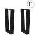 Pieds de table à manger en forme de V 2 pcs noir 28x(42-43,3)cm
