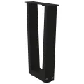 Pieds de table à manger en forme de V 2 pcs noir 28x(42-43,3)cm