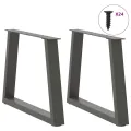 Pieds de table à manger en forme de V 2 pcs anthracite acier
