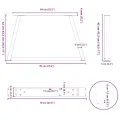 Pieds de table à manger en forme de V 2 pcs anthracite acier